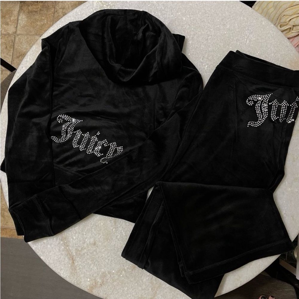 Juicy Couture y2k Liquorice velour rhinestone bling tracksuit